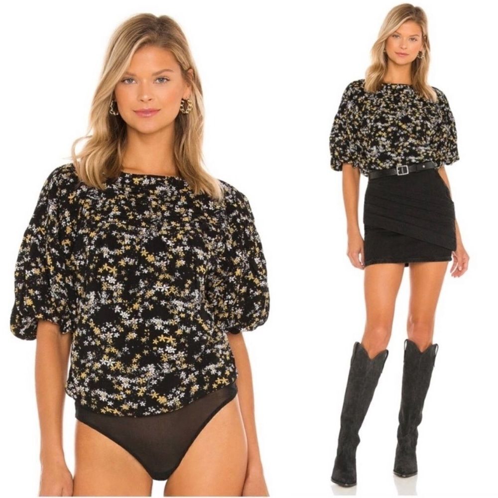 NWT Free People Dessa Bodysuit black gold ▪️Size: M